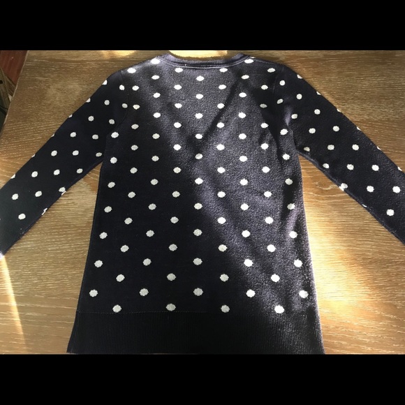 A Knitch Above Navy Blue White Polka Dot Cardigan - Picture 2 of 3